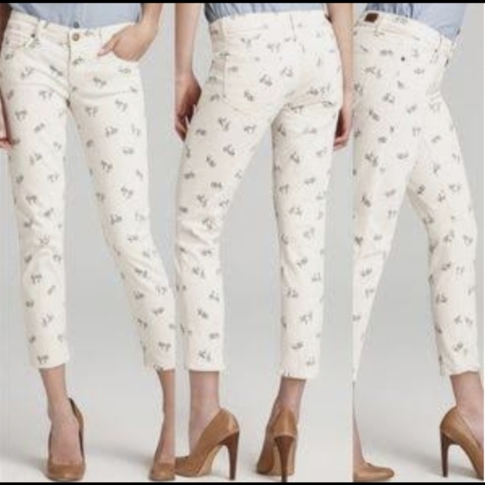 Paige Bicycle Patterned Kylie Cropped Jeans.